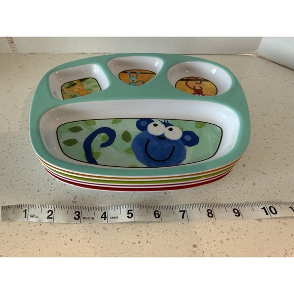 Set of 4 Kids Divided Food Plates/Trays Animals Alphabet ~ Fox/Bear/Owl - New‎ - Picture 8 of 10